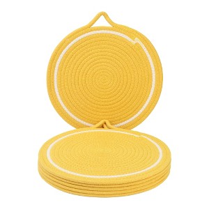 REGALWOVEN Farmhouse Round Placemats Set of 6 Woven Placemats for Dining Table Decor Kitchen Table Mat Wipe Clean - 1 of 4