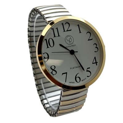 Olivia Pratt Stretch Band Big Face Shiny Colors Women Watch