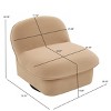 Pumpkin Swivel Accent Chair, Velvet Modern Lounge Chair with 360° Metal Base, Comfy Armless Chair for Living Room Bedroom-3irtyhousy - 4 of 4