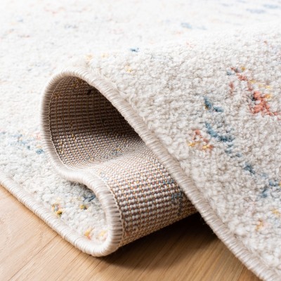 Ivory Geometric Hand-Knotted Synthetic Area Rug, 4' x 6'
