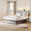 TiramisuBest Queen Size Bed Frame with Headboard - Antique Silver MDF+Metal Design - 2 of 4