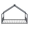 TIRAMISUBEST Twin/Full Size Metal House Bed with Roof Design, Kids Playhouse Bed Daybed Floor Bed for Boys Girls - 3 of 4