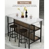 Hooseng Dining Table Set for 2, Kitchen Island with Seating Bar Table Set with Storage, Space Saving Kitchen Island with 2 Shelves, white - 3 of 4