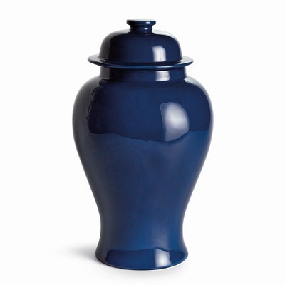 Plum & Post Koa Lidded Ginger Jar Large - Navy Ceramic Décor