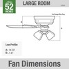 Hunter 52" Builder Lighted Ceiling Fan, Brushed Nickel Finish, 5 Blades, Brazilian Cherry Blades - 4 of 4