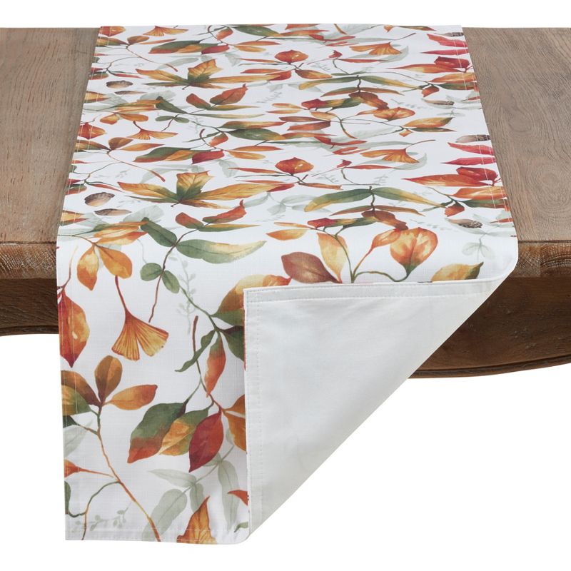 Saro Lifestyle Fall Leaf Patterned Poly Table Runner, 2 of 4