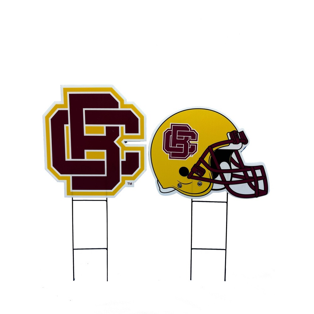 NCAA Bethune Cookman Wildcats 2pk Logo and Helmet Garden Stake Set