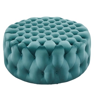Modway Amour Tufted Button Large Round Performance Velvet Ottoman