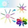 PICASSO-TILES Rainbow Interlocking Plastic Building Chip Blocks, 108PCS Construction STEM Educational Toy for Kids, White - 4 of 4