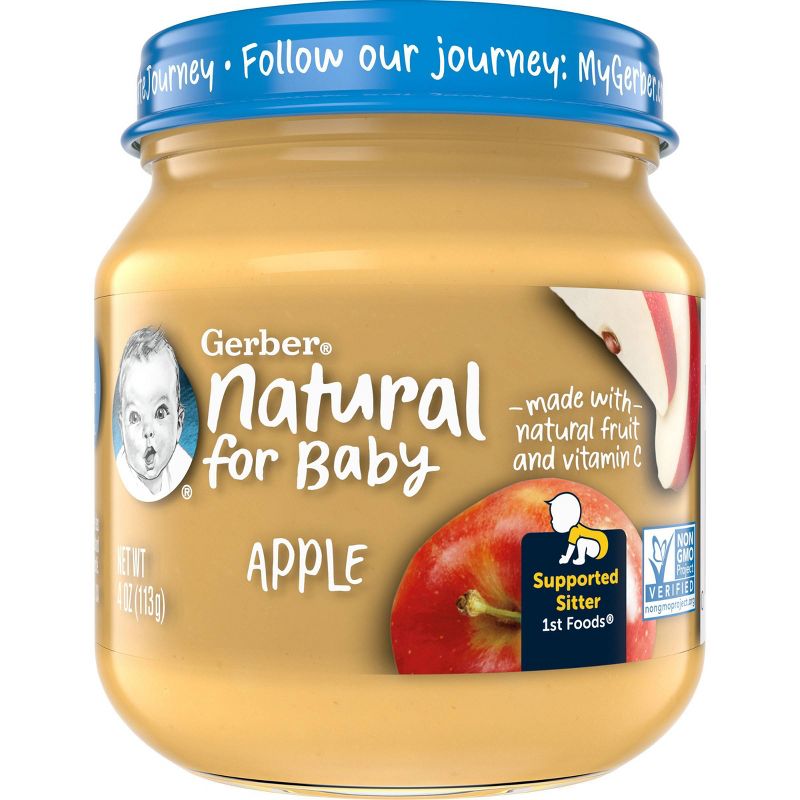 Gerber 1st Food Natural Glass Apple Baby Meals - 4oz, 6 of 10