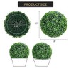 Outdoor Artificial Plant Boxwood, All-Year Green Round Hanging Topiary Ball,Sun Protection Faux Plant Decor Ball for Patio Garden Balcony Backyard - 3 of 4