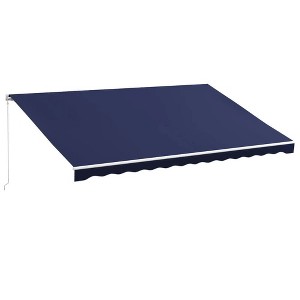 Resenkos Patio Awning, Outdoor Sun Shade Shelter Cover Awnings,16' x 10' Retractable Awning, 280gsm UV Resistant Sunshade Shelter, Brown - 1 of 4