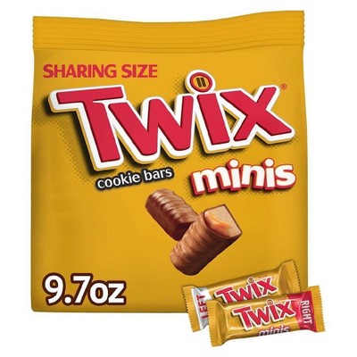 Twix Minis Caramel Chocolate Cookie Candy Bar Sharing Size, 9.7 oz
