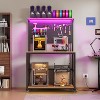 PAKASEPT 3D Printer Stand with Filament Storage, Large 3D Printer Table with LED Lights and Charging Station, Printer Shelf with Spools Holder Rack - 3 of 4