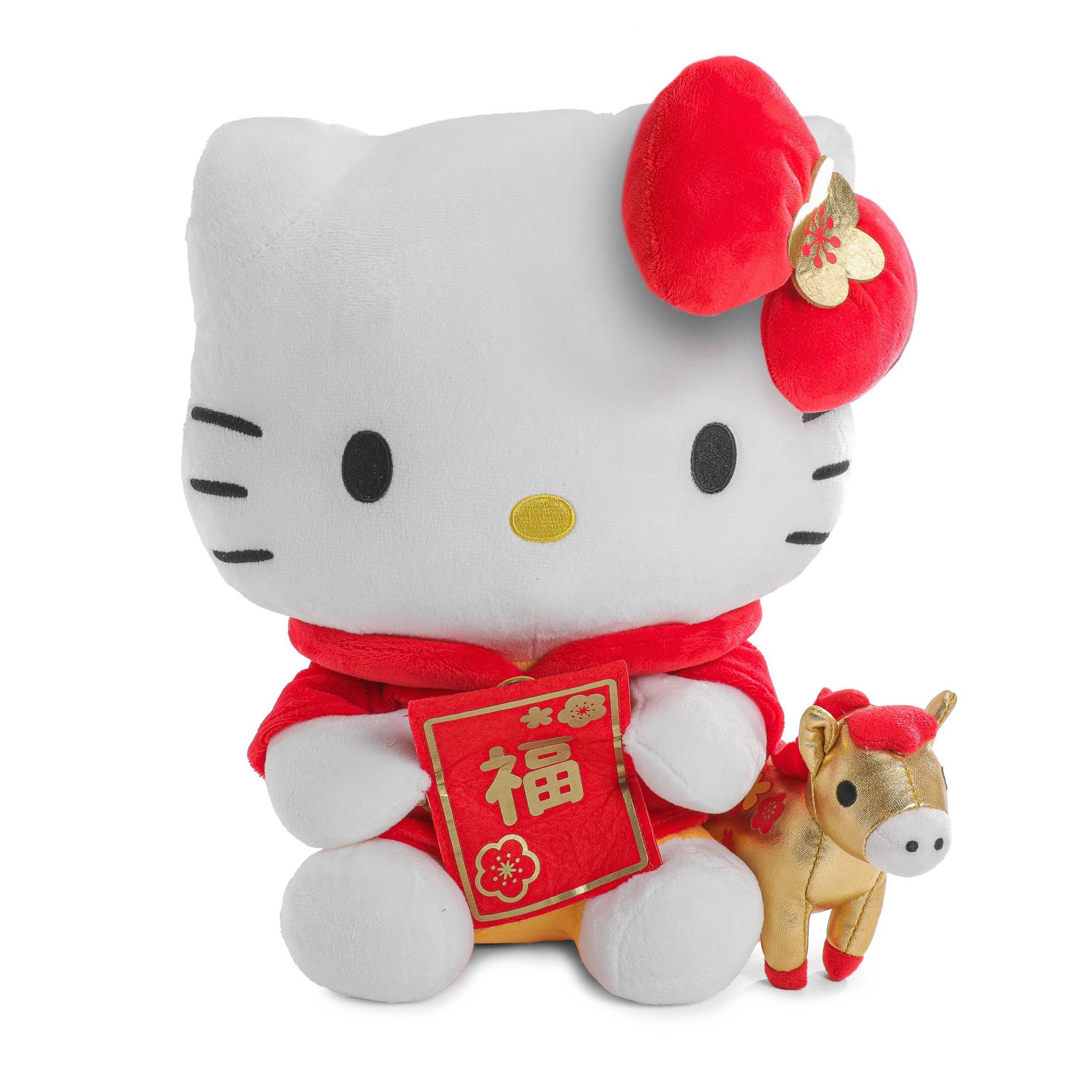 Hello Kitty - Medium Plush - Hello Kitty with Lucky Horse