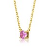 Guili Sterling Silver Necklace with 14K Gold Plating and Birthstone Solitaire – Available in Stunning Gemstone Colors for Personalization - 3 of 3