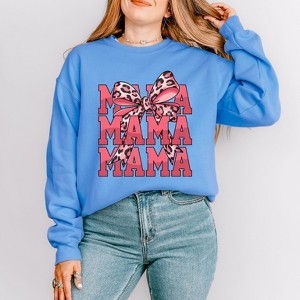 Simply Sage Market Women's Graphic Sweatshirt Coquette Mama Leopard Heart - 1 of 4