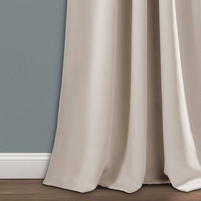 Wheat Polyester Blackout Back Tab Rod Pocket Curtains