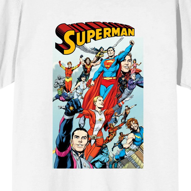 Superman Comic Cover Art Crew Neck Short Sleeve Women's White T-shirt, 2 of 4