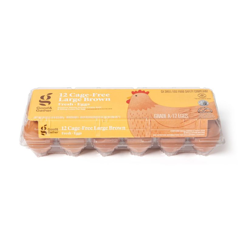 Cage-Free Grade A Large Brown Eggs - 12ct - Good &#38; Gather&#8482;, 1 of 5