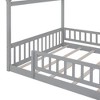 CAVINAS Modern Twin Size Platform Bed Frame with Roof & Fence, Pine Wood Kids Bed Frame, Toddler Bed, House Floor Bed —Semi-Enclosed Play/Sleep Space - 4 of 4