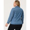 Agnes Orinda Women's Plus Size Denim Classic Button-Up Solid Color Jean Jackets - 4 of 4