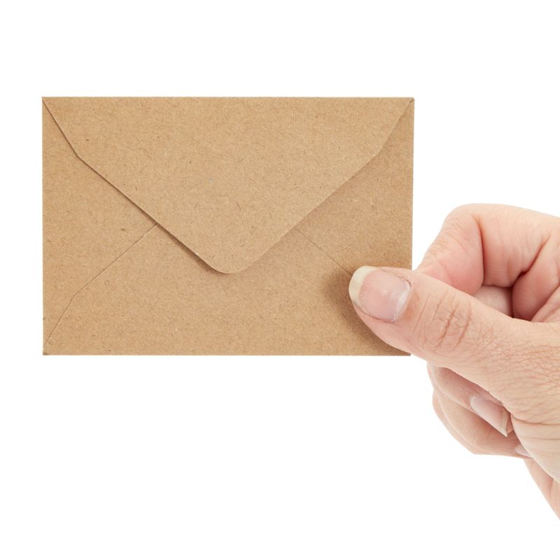 Juvale 100 Count Mini Gift Card Envelopes Bulk - Brown Kraft Paper Envelopes for Business Card, Wedding RSVP (4.1x2.75 in), 5 of 9