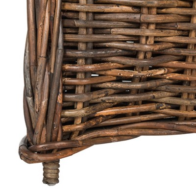 Modern Variegated Brown Rattan Club Chair with Cushions