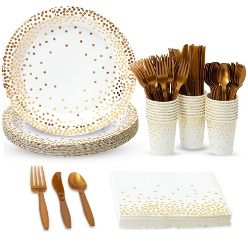 Gold Dots Paper Plates