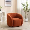SEYNAR Modern Glam Teddy Fabric Upholstered 360 Degree Swivel Accent Armchair Set of 2 - 3 of 4