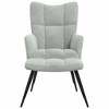 vidaXL Relaxing Chair with Stool - Light Grey Velvet Medium Footrest - 3 of 4