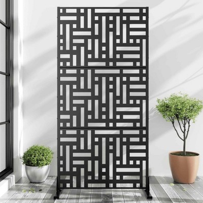 Lirago Arched Outdoor Privacy Screen Patio Decorative Screens - 72"x35",Black