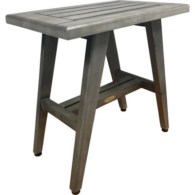 18" MidCentury GR501 Wide Teak Wood Transfer Bench for Showers - CoastalVogue: Rectangle, Non-Upholstered, 250lb Capacity
