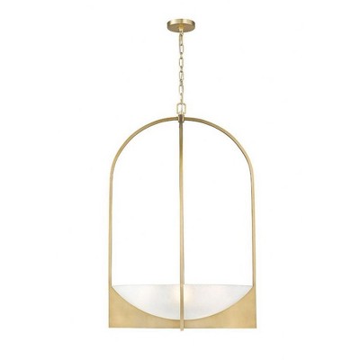 Devon Gold Cage 6-Light Chandelier with Glass Bowl