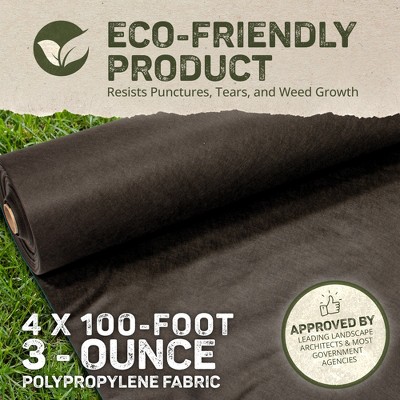 Pro 3-Oz Black Polypropylene 48.2'' Weed Barrier Landscape Fabric