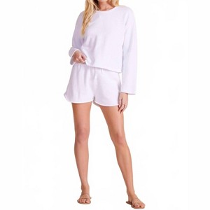 Women's Roll Cuff Tie Waist Short - bobi - 1 of 4