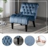 Lyngins Velvet Accent Chairs with Wooden Legs,Upholstered Armless Chairs with Button Tufted Back for Living Room,Bedroom - 4 of 4