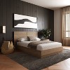 Nexera Queen Milano Platform Bed with Headboard Brown Oak - 3 of 4