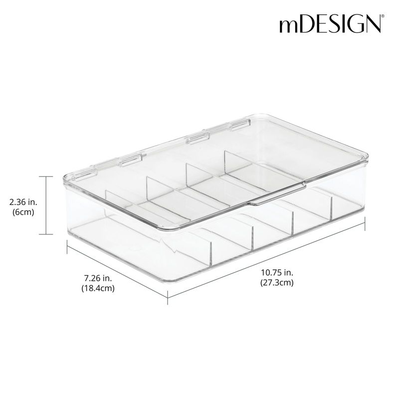 mDesign Plastic Divided First Aid Storage Box Kit with Hinge Lid, 4 of 10