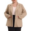 Agnes Orinda Women's Plus Size Notched Lapel Long Sleeve Button Down Office Work Blazers - 2 of 4