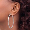 Black Bow Jewelry 2.5mm x 55mm 14k White Gold Classic Round Hoop Earrings - 3 of 4