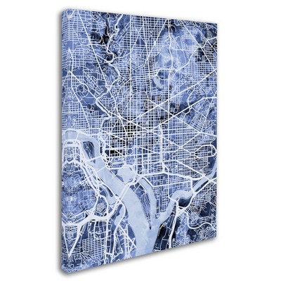 Trademark Fine Art -Michael Tompsett 'Washington DC Street Map B&W' Canvas Art
