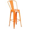 Emma and Oliver Commercial Grade 30" Round Metal Indoor-Outdoor Bar Table Set with 4 Cafe Stools - 4 of 4