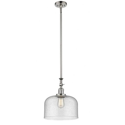 Bell - 1 Light Stem Hung Mini Pendant In Industrial Style-15 Inches Tall and 12 Inches Wide