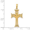 Black Bow Jewelry 14k Yellow Gold Fleur de Lis Dove Cross Pendant, 16 x 32mm - 4 of 4