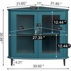 Corner Storage Cabinet with Door and Adjustable Shelf, Decorative Storage Cabinets for Living Room, Bedroom, Blue - The Pop Home - 3 of 4
