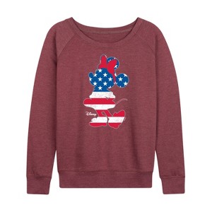 Women's - Disney - Americana Lightweight French Terry Wide Neck Long Sleeve Shirt - 1 of 4