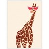 Kate & Laurel All Things Decor 28"x38" Sylvie Giraffe in Preppy Cute Heart Sunglasses Framed Canvas by Honey Island Studio White - 2 of 4