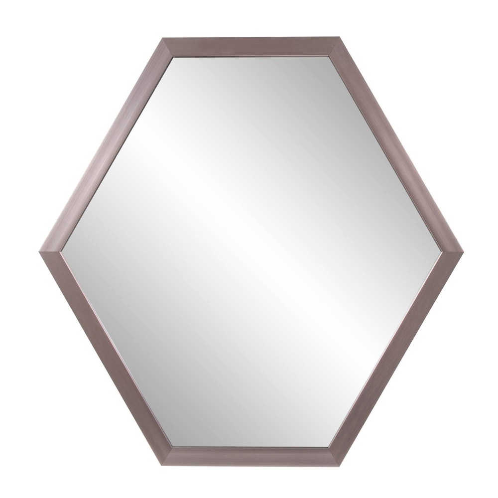 Photos - Wall Mirror Howard Elliott Graphite Foil Framed Hexagonal : Modern Decor, P