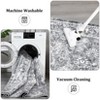 Washable Vintage Floral Area Rug,Boho Non-Slip Indoor Foldable Carpet,Stain Resistant Distressed Print Mat for Living Room/Bedroom/Kitchen/Dining Room - 3 of 4